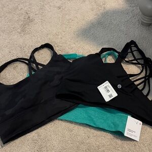 Black and Teal Sports Bras